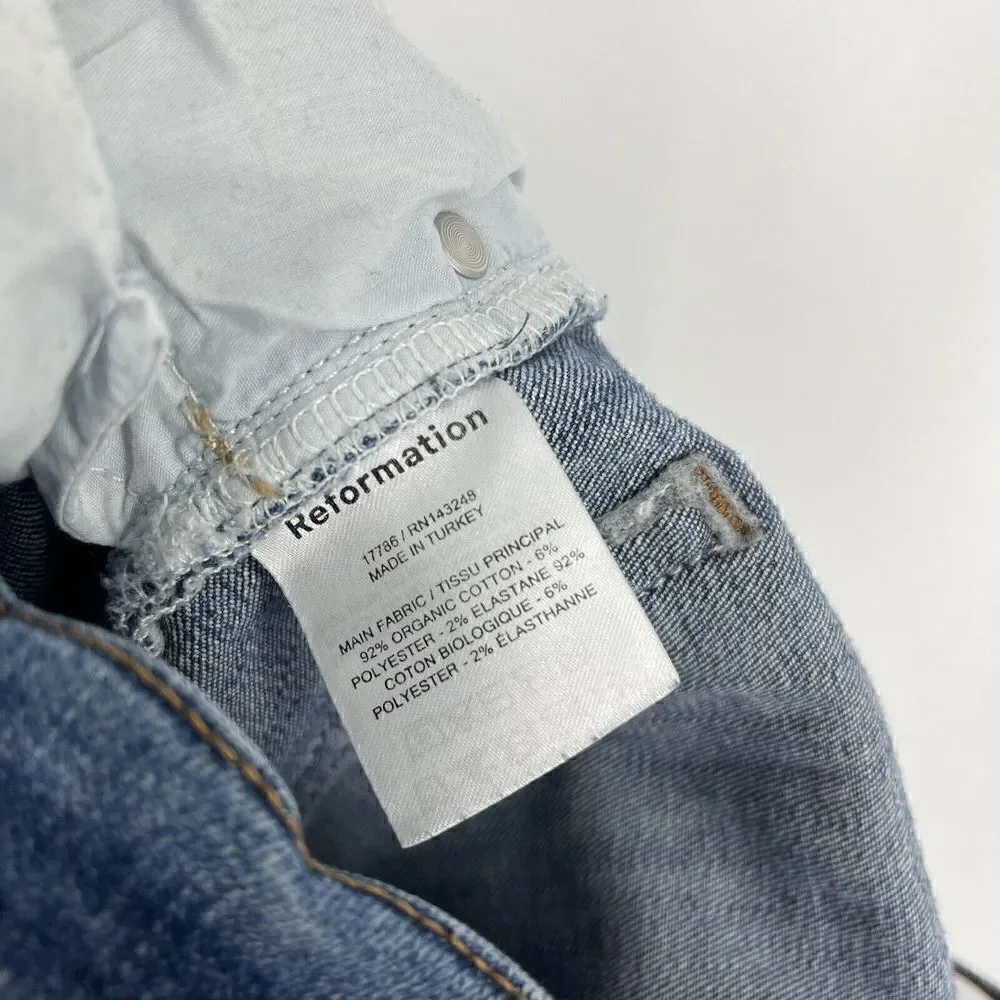 Reformation Jeans Size 27 Womens Blue Denim Mid Rise Skinny Destin Wash Stretch